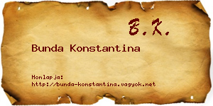 Bunda Konstantina névjegykártya